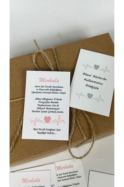 ButikSosyetik E-Commerce Thank You Card - 8.5x5.5 cm, 50 Pieces