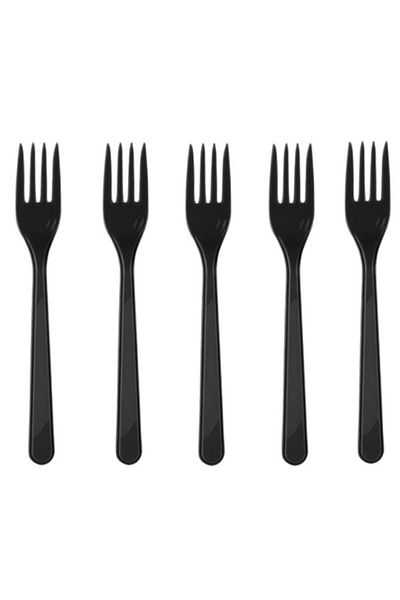 Picup Ambalaj Black Plastic Forks 100pcs