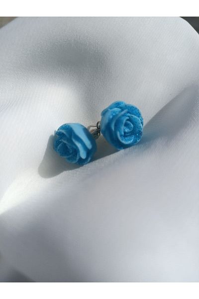 Bulut Bijuteri Aksesuar Rose Figured Nails Earrings