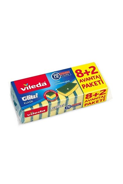 Vileda Dish Sponge Hygienic Plain (8+2) 10 pcs