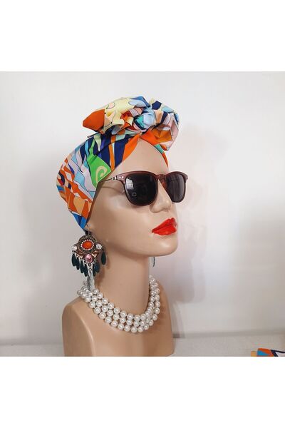 oben hobi إكسسوار شعر باندانا سلكي على الطراز الأفريقي، مشبك من القماش للنساء