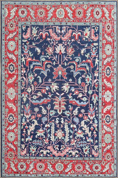 Rugs Modern Halı سجادة قاعدة منسوجة منقوشة ذات طابع نباتي باللون الأرجواني وا...