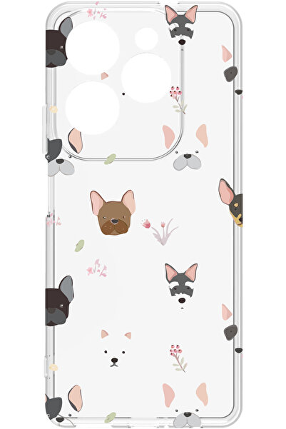 omix X7 Baskılı ve Kamera Korumalı Şeffaf Renk Silikon Kılıf