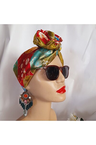 oben hobi إكسسوار شعر باندانا سلكي على الطراز الأفريقي، مشبك من القماش للنساء