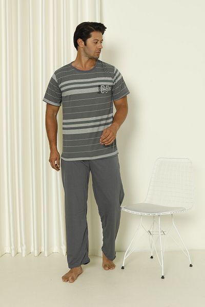 FAMES PİJAMA Ανδρικό σετ πιτζάμες Ringered Combed Cotton