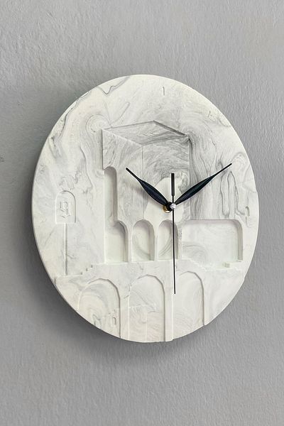 sin istanbul Round Wall Clock Marble Pattern