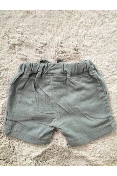 Butik Men's Gray Colored Cotton Sile Cloth Baby and Kids Shorts - Elastic Waist and Pocket