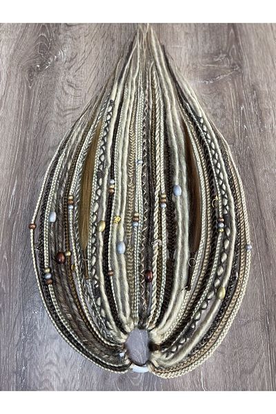 Selin Bengi Rasta Mix African Knitted Buckle 35 Pack - Platinum & Yellow & Auburn