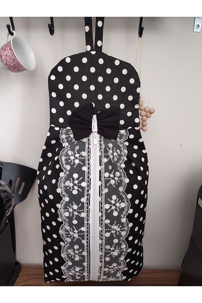 MoT Dekor Bag Holder Dowry Daily Use Polka Dot Zipper Hand Workmanship
