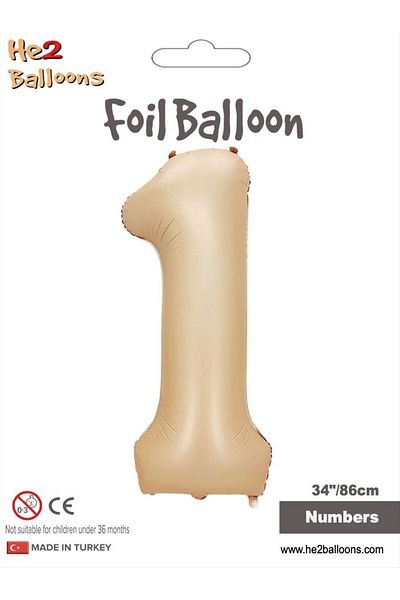 MFM 86 cm Caramel Number Foil Balloon - Age 1