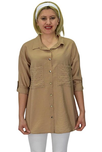 Woow Жіноча сорочка з каменем - Кишеня BGL-ST03699