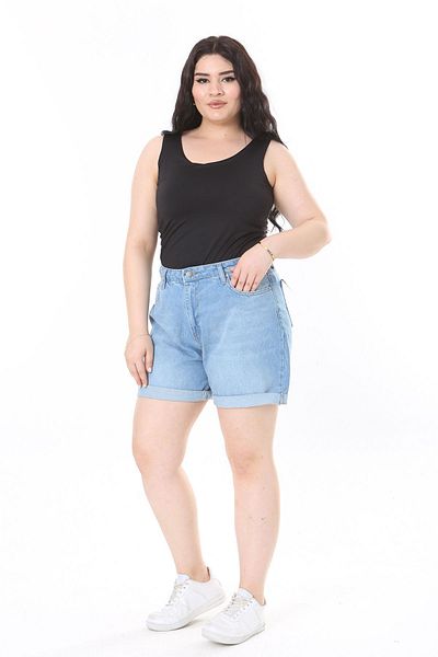 Şans Pantaloni scurți din blugi, marimi mari, 5 buzunare - 65N38071