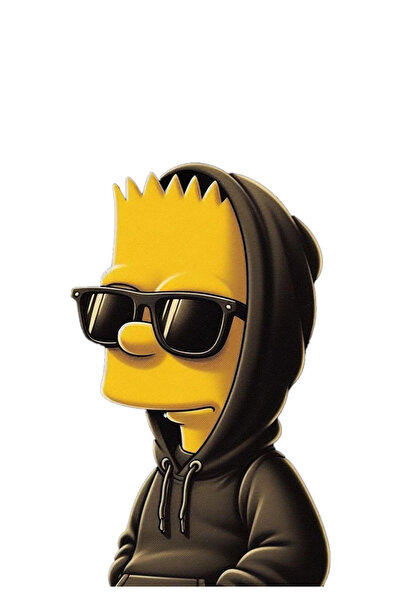 MegaSticker Siyah Kapşonlu Simsın Sticker Motor, Kask, Laptop, Araba Sticker ...