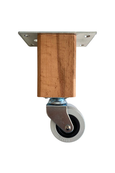 DSYapıAksesuar Kale Ahşap 15cm Tekerli Ayak Mobilya Masa ve Dolap Tekerli Ayağı Frensiz(15cm)(KAYIN/GÜRGEN)