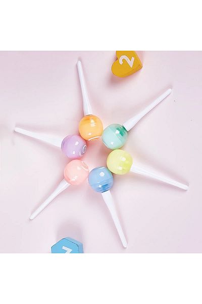 ANI OFİS KIRTASİYE Pastel Colored Cute Lollipop Highlighter Set of 6
