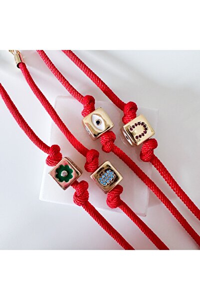 CHARMLUCKY Kırmızı Küp Şans Bileklik