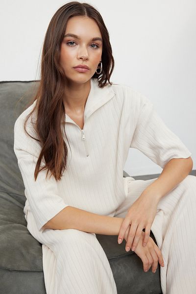 Trendyol Collection Kötöttáru kő színű felső és alsó készlet - TWOSS24AU00130