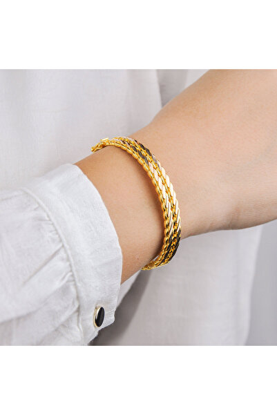 Burcu Kuyumculuk Çift Burgu Bilezik