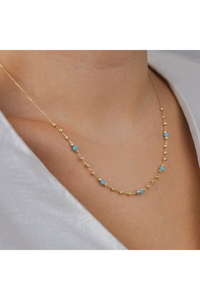 Burcu Kuyumculuk Firuze Dorika Zincir Kolye