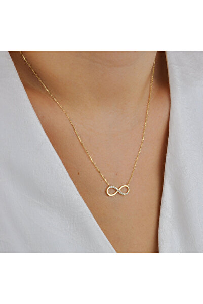 Burcu Kuyumculuk Taşlı Sonsuzluk Kolye