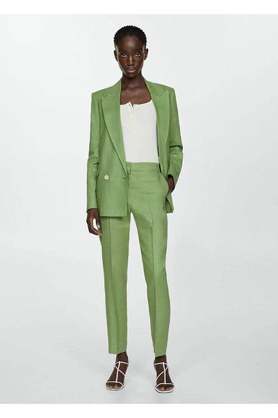 MANGO Woman Λινά Παντελόνια Jogger - Relaxed Fit