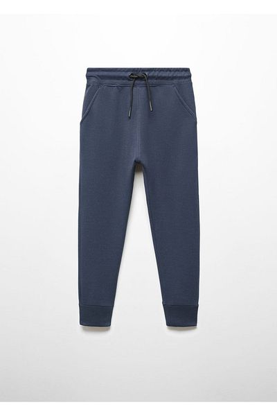 MANGO Kids Pantaloni albastru închis pentru copii