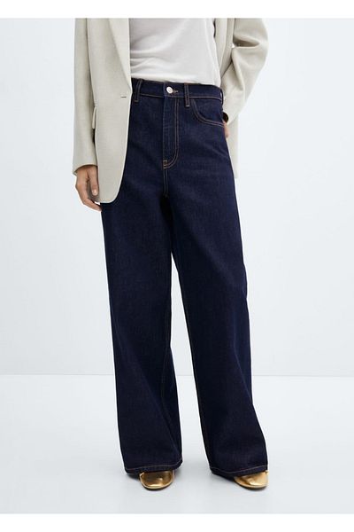 MANGO Woman Alacsony derekú Wideleg Loose Jean