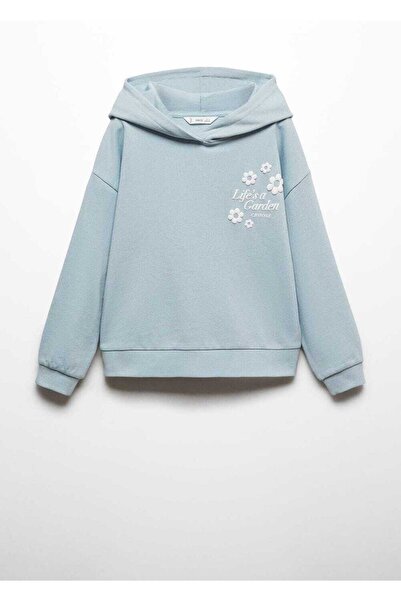 MANGO Kids Mesajlı pamuklu sweatshirt
