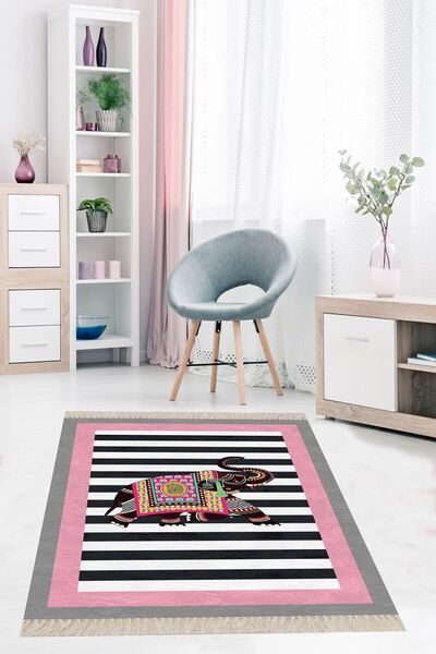 on the clouds Fil Desenli Etnik Dijital Baskı Yıkanabilir Modern Salon Filli ...