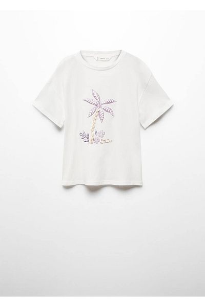 MANGO Kids Μπλουζάκι με στάμπα με παλάμη