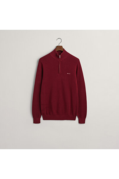 Gant Erkek Kırmızı Regular Fit Yarım Fermuarlı Kazak