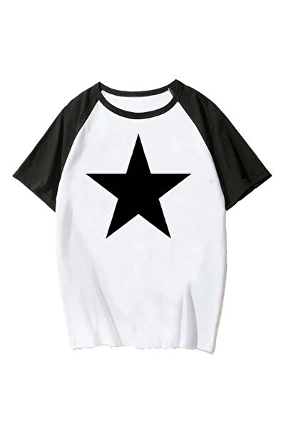 DESTİNE Тениска Day Light Y2k Star с бял ръкав Raglan Oversize