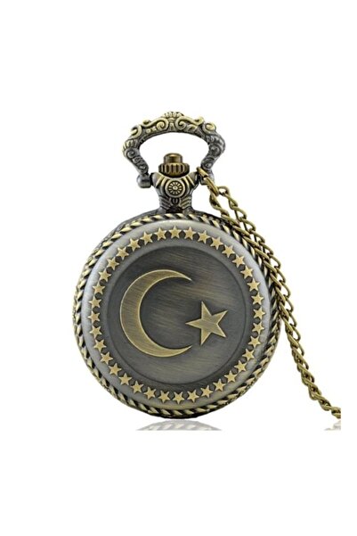 CornerShop Moon and Star Embossed Quartz Chain Clock