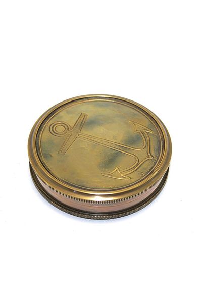Hediye Sahibi Antique Brass Sailor Work Compass with Anchor