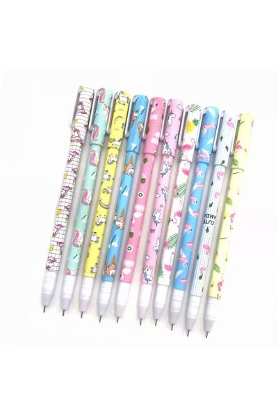 hediyesahibi مجموعة أقلام رصاص مكونة من 10 قطع من قوس قزح يونيكورن فلامينجو و...