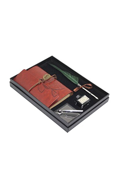 hediyesahibi Divit Hokka Defter Ve Tüylü Kalem Seti
