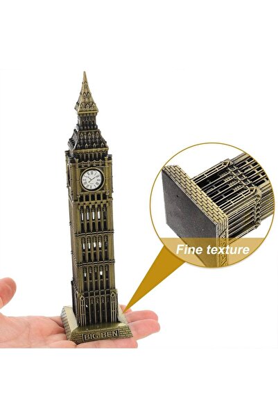 hediyesahibi Vintage Metal İngiltere London Big Ben Saat Kulesi Antik Bronz 2...