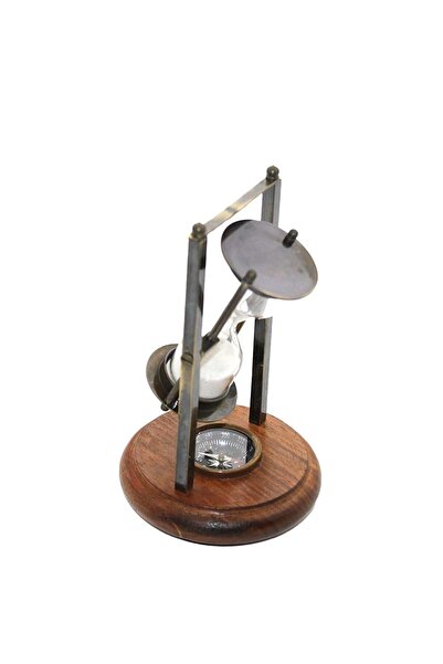 hediyesahibi Dekoratif Pusulalı Pirinç Kum Saati 16*10 Cm