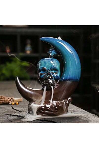 hediyesahibi Kuru Kafa Tasarımlı Geri Akışlı Tütsülük 16*13*cm - Tütsü Hediyeli