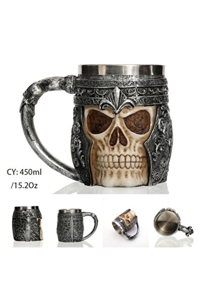 hediyesahibi Şövalye Kurukafa Kabartmalı Kupa Bardak