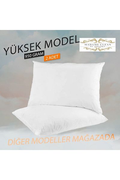 Madame Clean Home Pernă umplută cu silicon Pernă moale 2 perne 950 gr