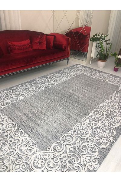 Madame Clean Home Suyolu Gray Model Elastic Velvet Carpet Cover