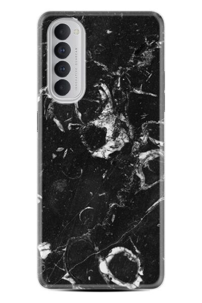 Kılıfland Oppo Reno 4 Pro Kılıf Resimli Desenli Baskılı Silikon Kılıf Black H...