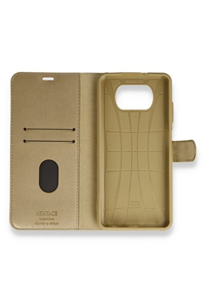 MOBAX Xiaomi Poco X3 / X3 Pro Nfc Kılıf Cüzdanlı Kapaklı Kılıf Gold