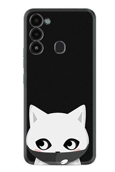 TECNO Spark 8c Kılıf Silikon Desen Özel Seri Pandemi Cat 1729