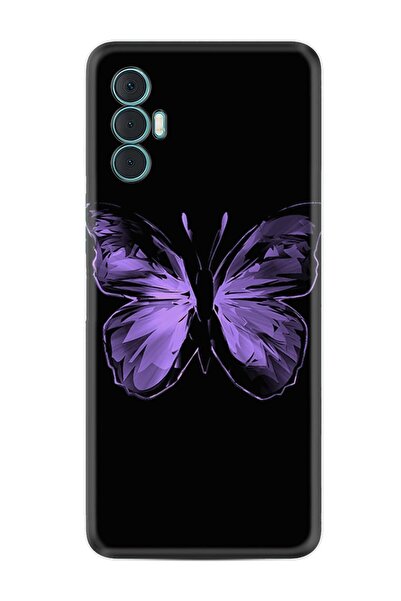 TECNO Spark 8 Pro Kılıf Resimli Desenli Silikon Platinium Series Black Butter...