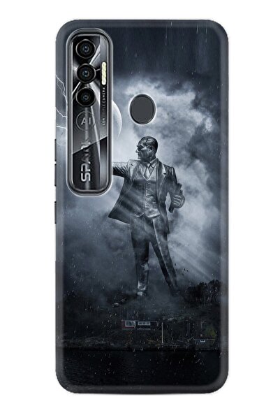 TECNO Spark 7 Pro Kılıf Silikon Desen Özel Seri Atatürk 6 1796