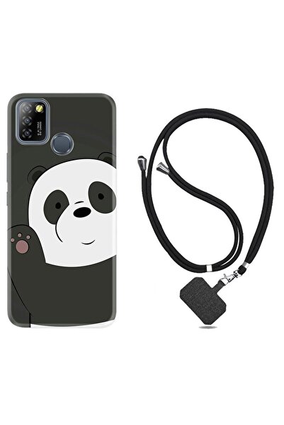 Kılıfland Infinix Smart 5 Kılıf Silikon Desen Boyun Askılı Hello Panda 1709