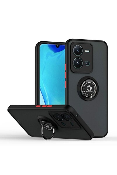 Rivor Y36 4G Uyumlu Kılıf 3d Kamera Korumalı Buzlu Kenarları Renkli Yüzüklü S...