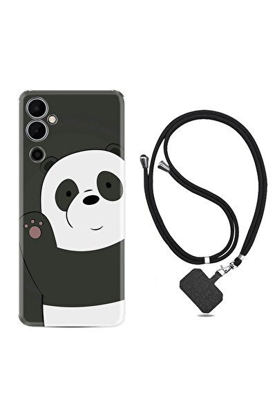 TECNO Pova 4 Kılıf Ipli Boyun Askılı Desenli Silikon Hello Panda 1709